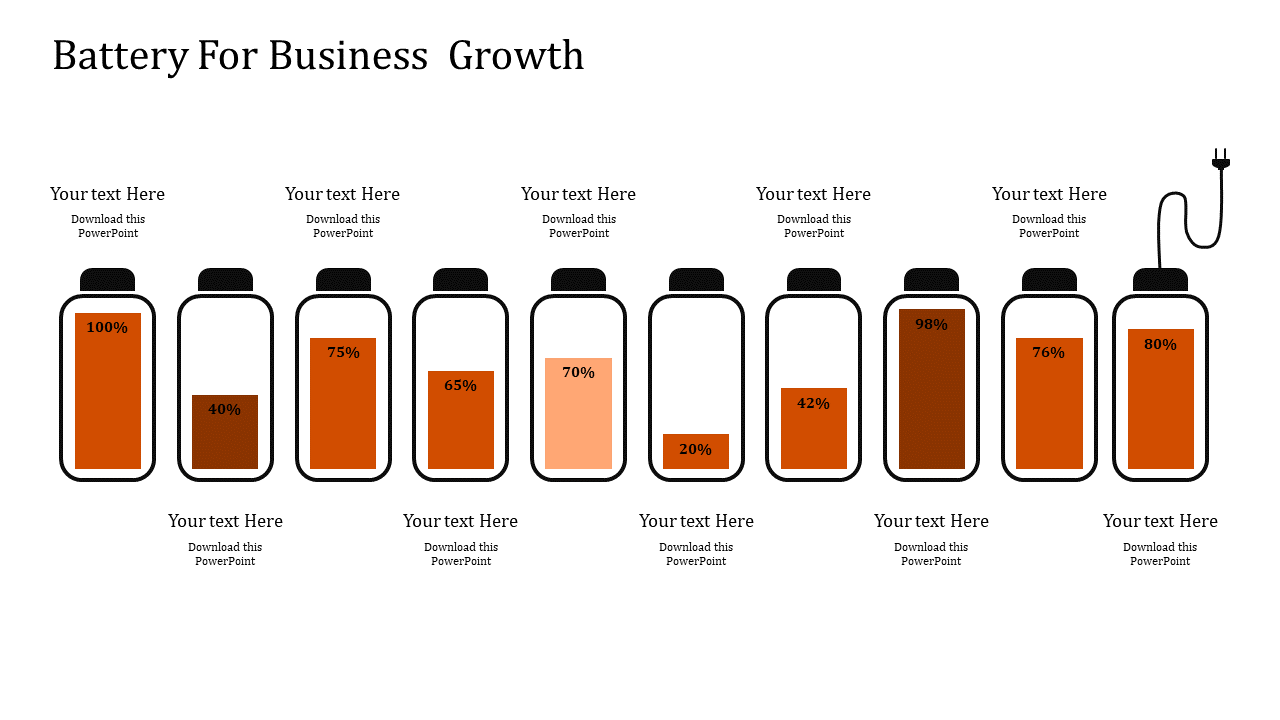 business strategy template-Battery For Business Growth-10-Orange